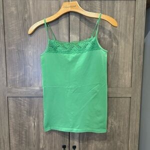 The Limited Medium Cami Tank Top Lace Trim Tom Green Y2K 90s